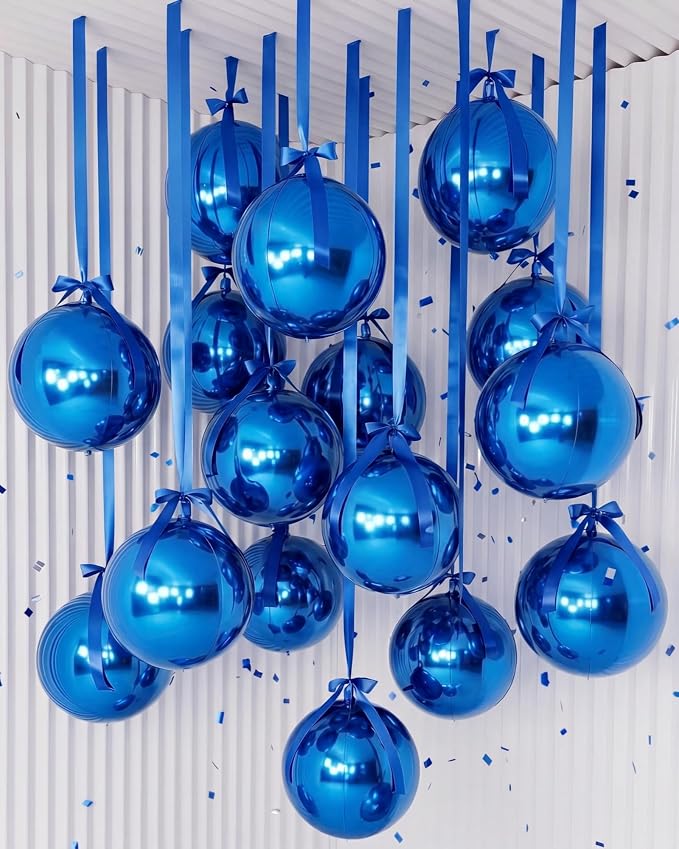 Jenaai 30 Set Round Foil Balloons Bulk 22 Inch 4d Metallic Giant Balloons Set by Jenaai