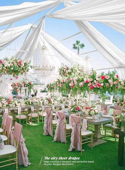 4 Panels White Ceiling Drapes for Wedding Ceiling Drapes 5ftx10ft Wedding Arch - Image 5