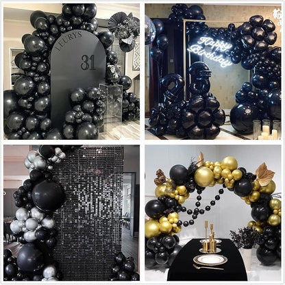 412pcs Black Balloons 18 12 10 5 Inch Black Balloon Garland Arch Kit Different - Image 6