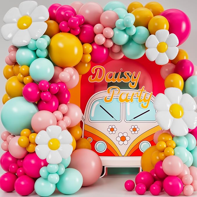 ALL-IN-1 Daisy Balloons Garland Kit & Arch by SherylDecor