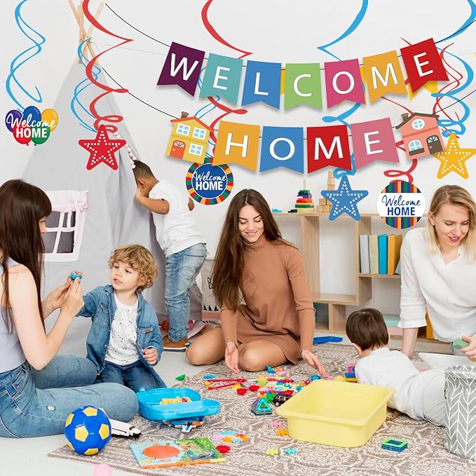 Welcome Home Banner, Colorful Paper Welcome Home Decorations - Image 5