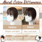 Hair Toppers for Women Real Human Hair - 360° Coverage Dark Brown Clip In Topper with Bangs for Thinning Hair Upgraded 5×9 cm Silk Base Ideal for Everyday Use