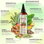 Hair Growth Oil with 100% Pure Batana, Castor, Rosemary & Pumpkin Seed Oils – Infused with Biotin, Keratin & Vitamin E – Strengthening & Thickening Treatment for Healthy Hair – 4 FL OZ