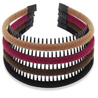 STHUAHE4PC Multicolor Protection Resin Teeth Comb Hair Hoop Hairband Headband Hair Accessories for female by Beauty hair (light brown+brown+red+black)