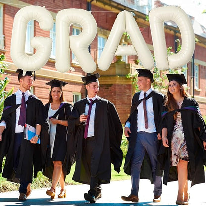 40 Inch Beige GRAD Balloons for Graduation Party Decorations, Large Cream White - Image 4