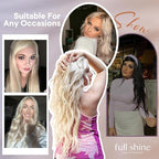 Full Shine Genius Weft Hair Extension Human Hair Color 3 Dark Brown Ombre 8 Ash Brown And 22 Blonde Seamless Tape in hair Extensions for Women Cuticles Aligned lightweight 24Inch 50G One Piece
