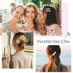7 Pcs Gold Hair Clips for Women - Vintage Opal & Pearl Hair Barrettes with Rhinestone, Elegant Flower Butterfly Duckbill Alligator Clips, Bridal Wedding Hair Accessories for Thick Thin Hair Styling