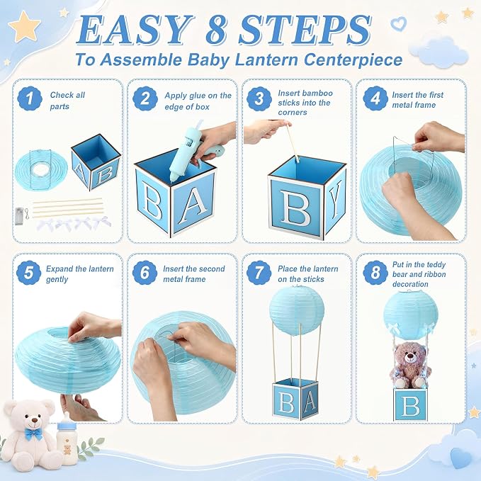 4 Sets Baby Shower Hot Air Balloon Tables Centerpieces - Image 4