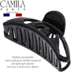 Camila Paris CP3138 French Hair Clip for Women Thick Hair for Long Curly Wavy Hair, Black, Girls Hair Claw Clips Fashion Styling Hair Accessories for Women, Strong Hold No Slip Grip, Made in France