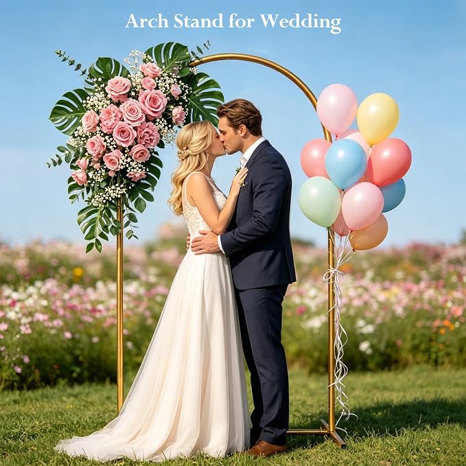 6.6 FT Metal Arch Backdrop Stand, Balloon Arch Stand, - Image 2