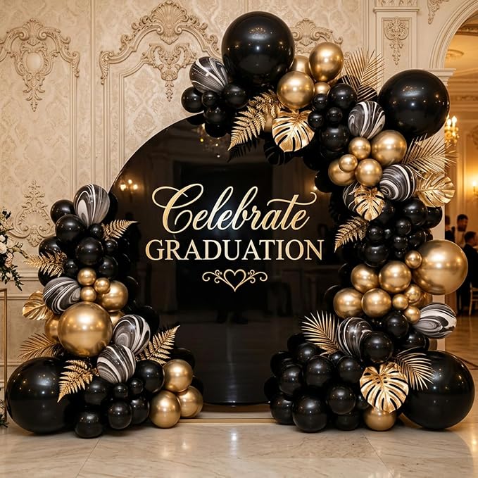 RUBFAC Balloons Metallic Gold Balloon Arch Different Sizes 154pcs | Balloon - Image 5
