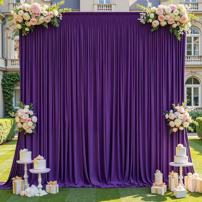 10ft×12ft Wrinkle Free Purple Backdrop Curtain - Image 7