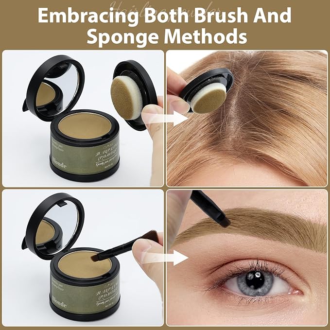 2 Pack Hairline Powder for Women and Men, Used to Root Touch Up Hair Color, Thinning and Gray Hair Coverage and Bald Spots Coverage, Blonde