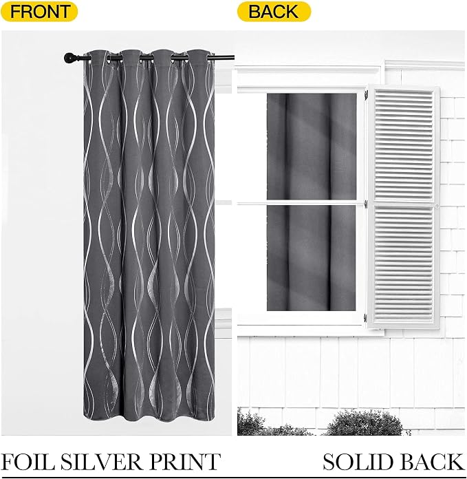 NICETOWN Blackout Curtains for Bedroom, 1 Pair, 52 inches by 90 inches - Image 6