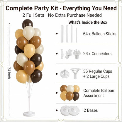 Hiins Brown Balloon Stand Kit Set of 2 - Image 2