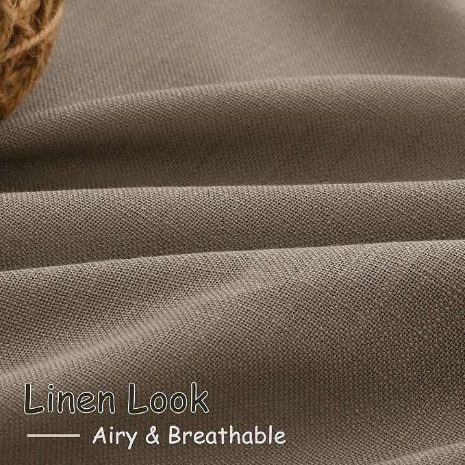 Dark Taupe Linen Curtains 80 Inches Length - Image 5