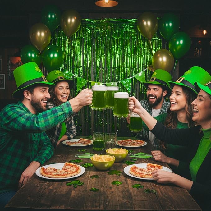 Matte Green Foil Fringe Curtain Backdrop Party Decorations 4PCS | 6.6×3.3 ft - Image 8