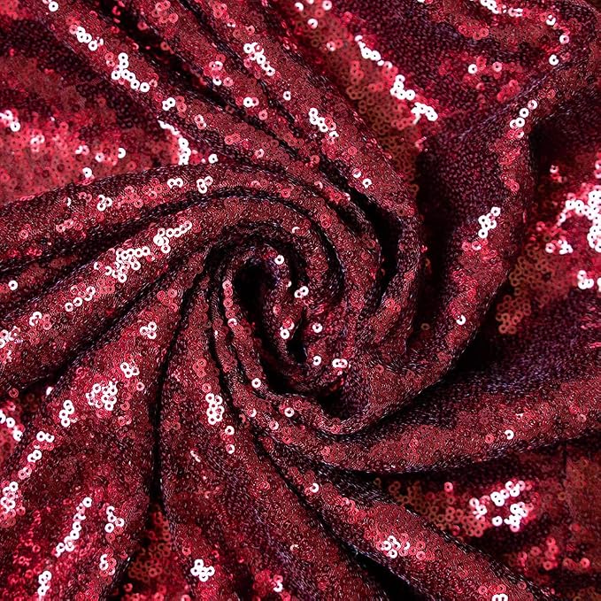 JYFLZQ Burgundy Sequin Backdrop Curtains 2ft x 8ft 2 Panel Glitter Photo Booth - Image 5