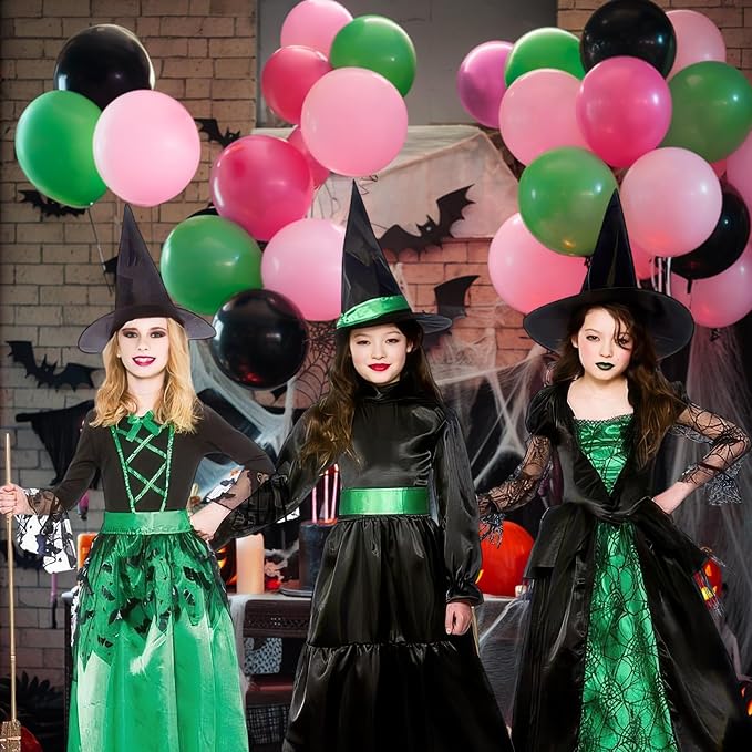 Black and Pink Green Balloons, 12 Inch Hot Pink and Black Green Balloons Pastel - Image 6