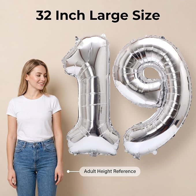 YPSelected 32 Inch Large Foil Helium Number Balloon Birthday Wedding Party 0-9 - Image 3