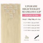 GOO GOO Clip in Hair Extensions Real Human Hair, Remy Human Hair Extensions Clip ins for Women, Natural Human Hair, 22inch 160g 7Pcs, #60A Platinum Blonde