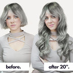 Irresistible Me Real Human Hair Extensions Clip Ins – 100% Human Hair Clip In Extensions for Length & Volume – Invisible Extension – Heat Resistant & Dyeable – Salt & Pepper, 20 Inches