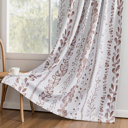 Boho Brown Blackout Curtains for Bedroom, Thermal Insulated Privacy Protection by MEETSKY