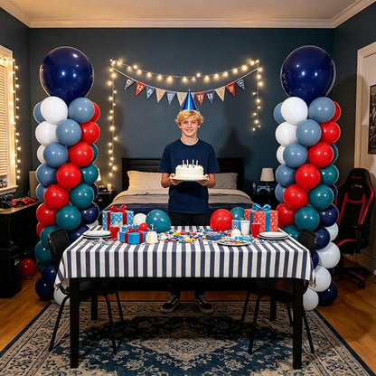 Blue Red White Balloon Column Stand Kit of 2 - Image 7