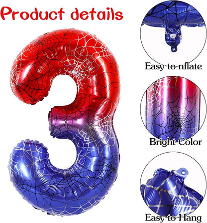 40 Inch Red Blue Number 3 Balloon - Image 3