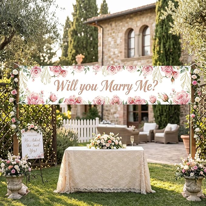 Will You Marry Me Banner Wedding Decor Banner Marriage Proposal Decorations | - Image 3
