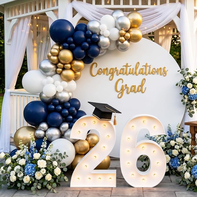 RUBFAC Navy Blue Balloons 129pcs Different Sizes Balloon Arch Kit | Pack of 18 - Image 6