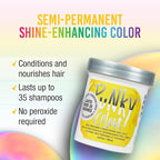 Punky Bright Yellow Semi Permanent Hair Color - Vegan & Cruelty-Free Conditioning Hair Dye, Lasts Up to 35 Washes, 3.5 fl oz