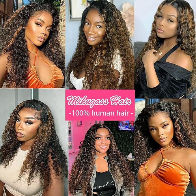 3c 4a Curly Clip in Hair Extensions T1BP1B/30 Omber Kinky Curly Clip ins For Women Brazilian Virgin Clip on Hair (20inch,T1BP1B/30)