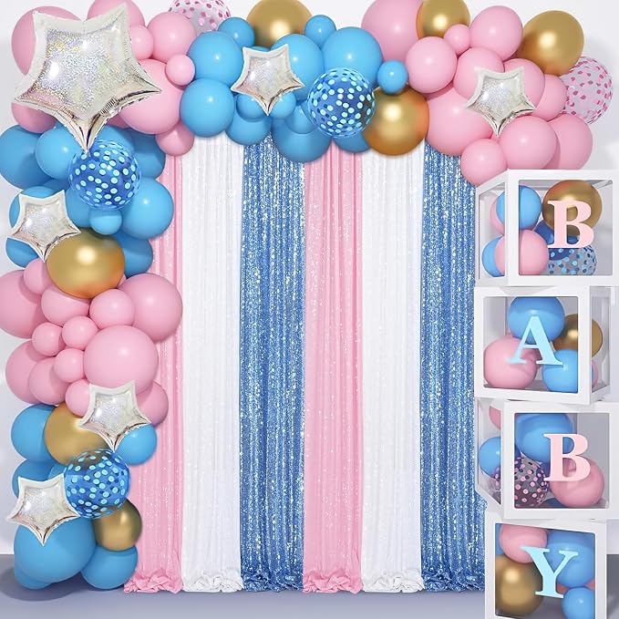 Pink Sequin Backdrop Curtains-4 Panels 2FTx8FT Pink Backdrop - Image 2