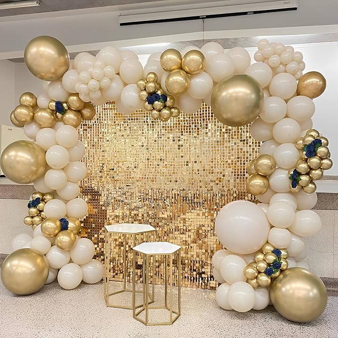 Voircoloria 110pcs Metallic Gold Chrome Latex Party Balloons, 12inch | - Image 6