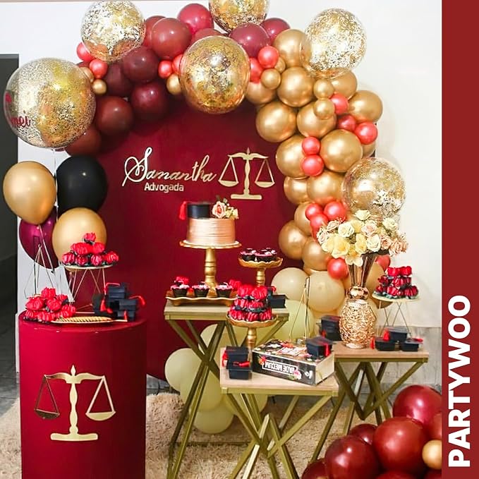PartyWoo Red and Gold Balloons 66pcs Matte Red Metallic Gold Balloons | - Image 9
