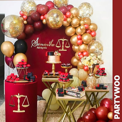 PartyWoo Red and Gold Balloons 66pcs Matte Red Metallic Gold Balloons | - Image 9