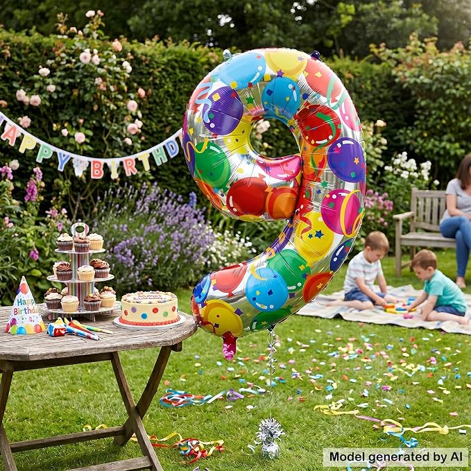 40 Inch Number 9 Balloon Colorful Foil Balloons - Image 5