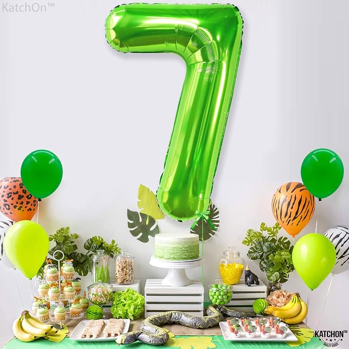 KatchOn Giant Light Green Number 7 Balloon - Image 9
