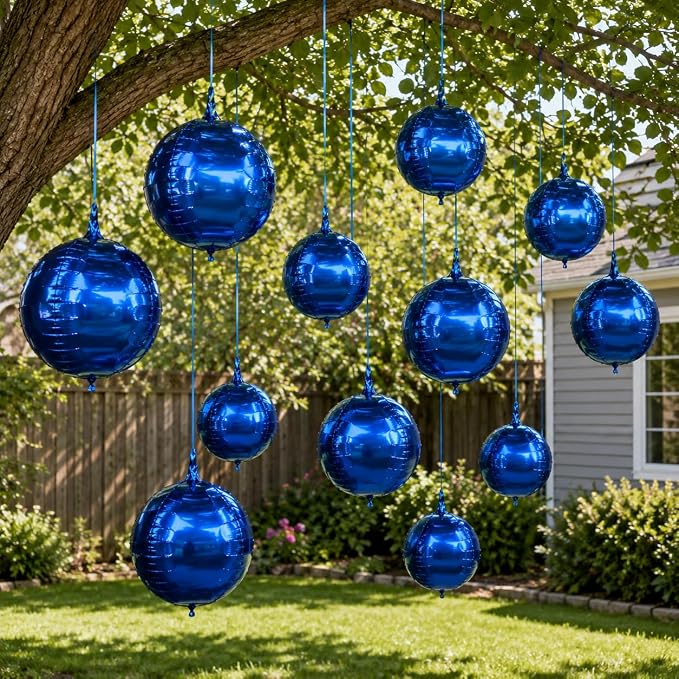 Navy Blue Round Foil Balloons - Image 9