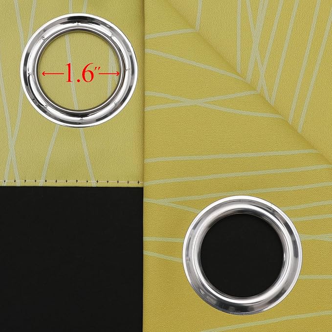 Ombre Yellow and Greyish White Blackout Curtains 96 Inches Long - Image 7