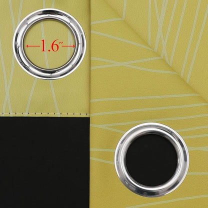 Ombre Yellow and Greyish White Blackout Curtains 96 Inches Long - Image 7