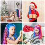 MSDADA New Hair Chalk Comb Temporary Hair Color Dye for Girls Kids with Light Color Hair, Washable Hair Chalk for Girls Age 4 5 6 7 8 9 10 Birthday Cosplay DIY, Christmas