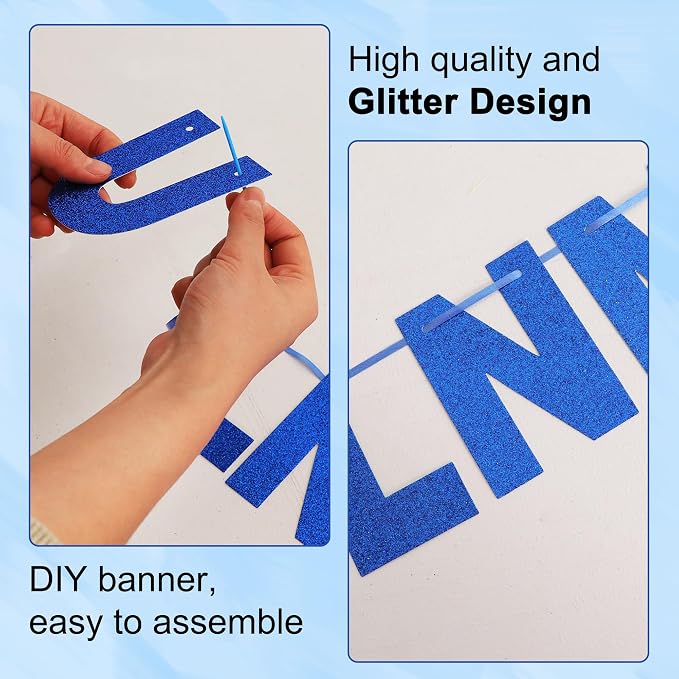 BEISHIDA Glitter Blue 116 PCS A-Z DIY Letter Custom Banner Party Decor | 111 - Image 3