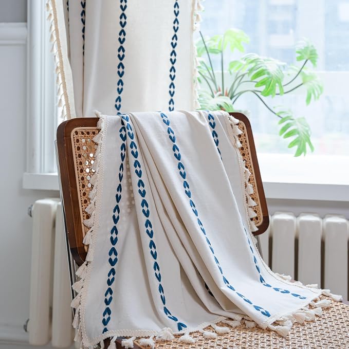 Sutuo Home Boho Curtains for Living Room Bedroom, Semi Blackout Farmhouse by SutuoHome