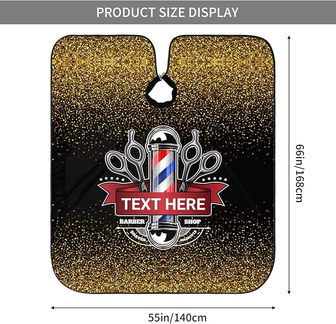 Custom Barber Cape for Men Personalized Professional Hair Cutting Cape with Text for Home Salon Barbershop