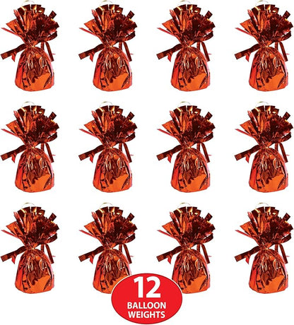 Beistle Orange Metallic Balloon Weights, 12 Pack, 6-Ounce Balloon Anchors | - Image 5