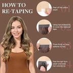 GOO GOO Tape in Hair Extensions Human Hair, 7 Bronde, 18inch 100g 40pcs, Skin Weft Seamless Invisible, Silky Straight with Thick Ends, Remy Human Hair
