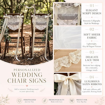 Just Married Wedding Chair Signs - Image 4