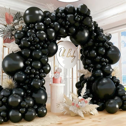 412pcs Black Balloons 18 12 10 5 Inch Black Balloon Garland Arch Kit Different by PAXILE